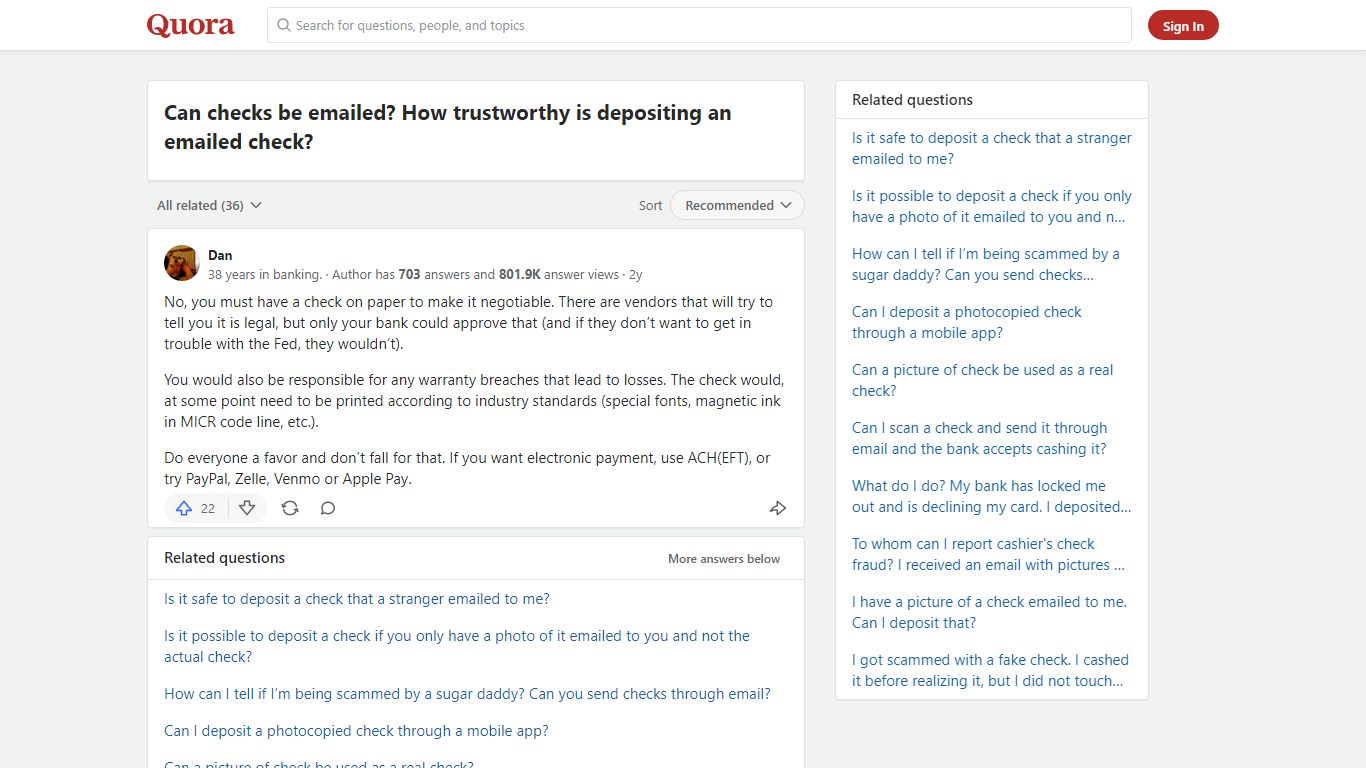 Can checks be emailed? How trustworthy is depositing an emailed ... - Quora