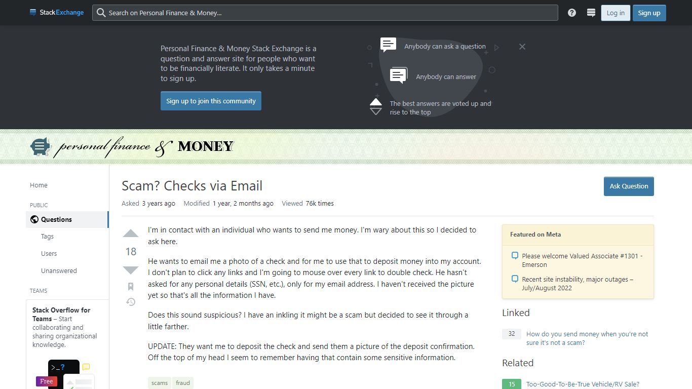 Scam? Checks via Email - Personal Finance & Money Stack Exchange