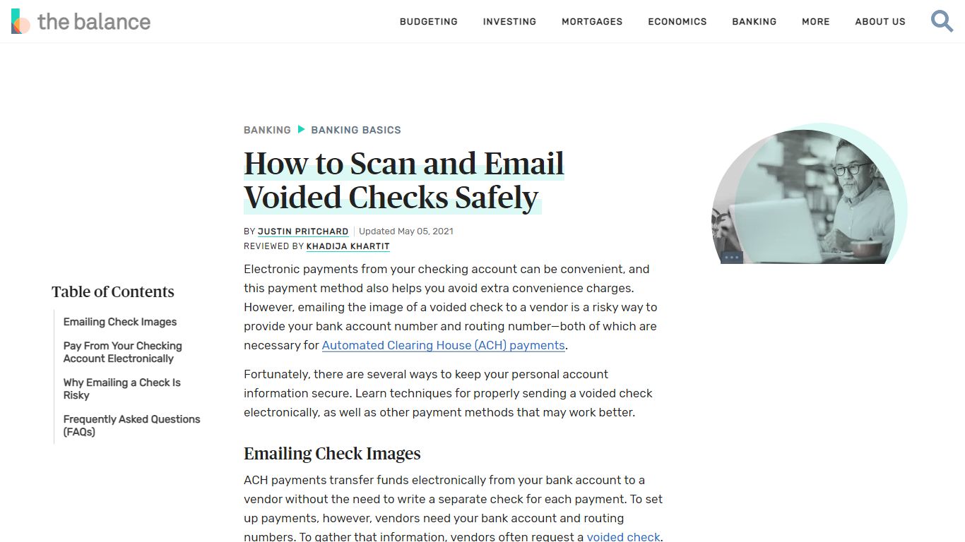 Scanning and Emailing Voided Checks Safely - The Balance